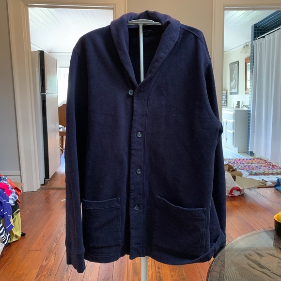 Men’s Lands End cotton blend shawl cardigan. Worn a few times. Retsil 89.99 - Picture 1 of 4
